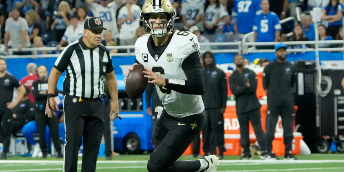 Os dois quarterbacks do New Orleans Saints, Tyler Shough